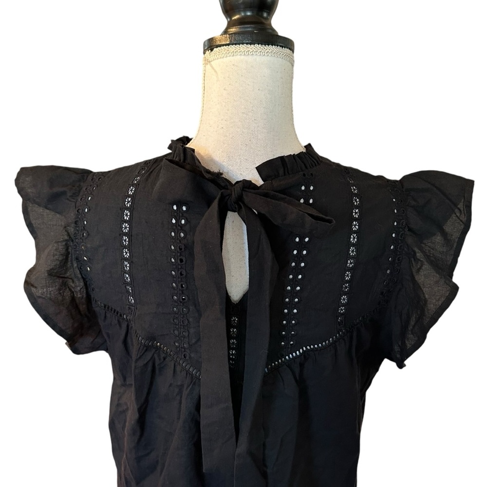 Express Black Ruffle Sleeve Blouse - Picture 5 of 7